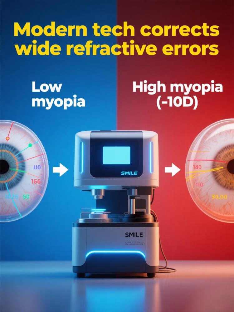 Laser Eye Surgery Myths Debunked: Safety, Results & Recovery Facts (2025) 7 Myth 6: Laser Eye Surgery Is Only Suitable for Low Degrees of Nearsightedness